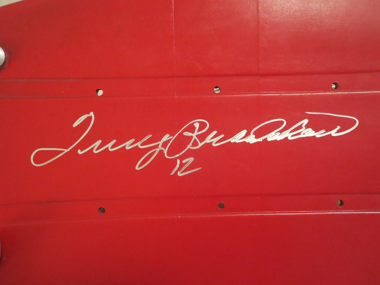 TERRY BRADSHAW SIGNED SEATBACK, GAME USED, BECKETT CERTIFIED WITH EXACT PHOTO