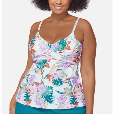 NWT Raisins Curve Underwire Buzios Aries Twist-Front Tankini Top Size 18W Plus