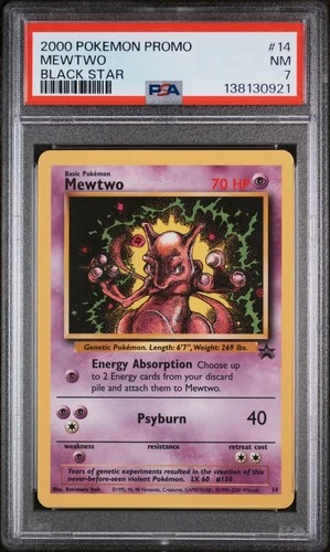 2000 POKEMON PROMO BLACK STAR #14 MEWTWO PSA 7