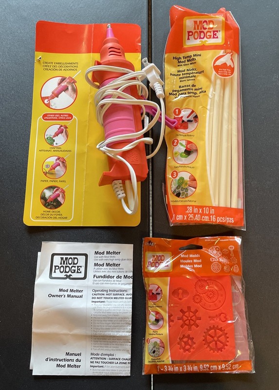 Mod Podge Melter Glue Heat Gun Crafting Decor Design Craft w/Mod Melts And Mold