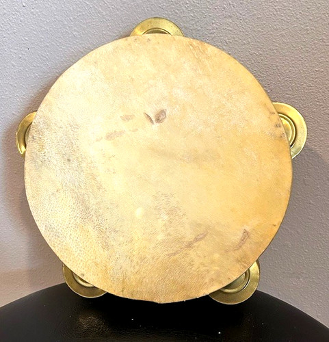 Egyptian Inlay Arabic RIK Wooden Tambourine Brass Cymbals 8.5