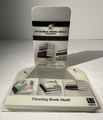 Umbra Conceal Grande Invisible Book Wall Floating Book Shelf Lg Silver Metal (M)