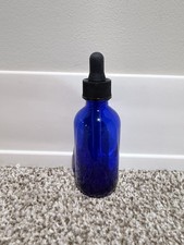 36 Pcs 2 oz 60ml BLUE Boston Round Glass Bottle with Standard Dropper