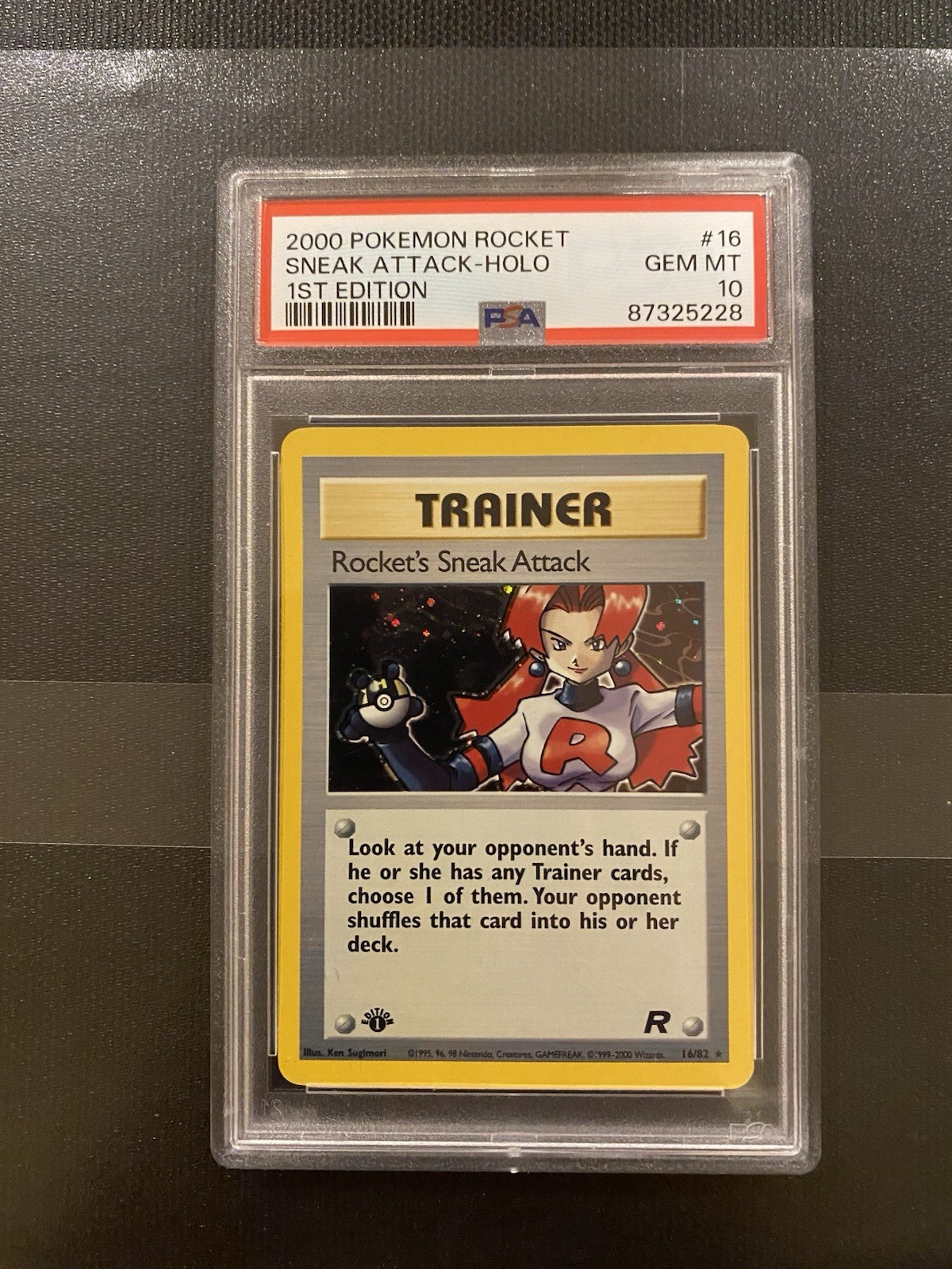 2000 Pokemon Rocket 1st Edition Sneak Attack Holo # 16 PSA 10