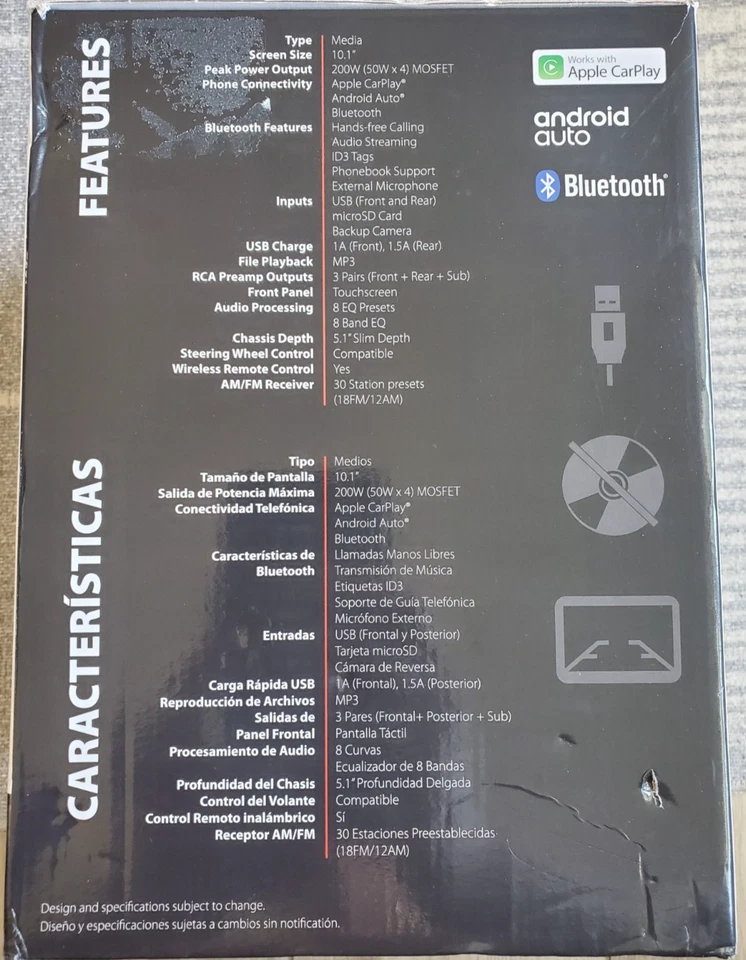 10.1"Double Din Car Stereo with Apple Carplay & Android Auto Play Radio Dash(A5) - Image 2 of 4