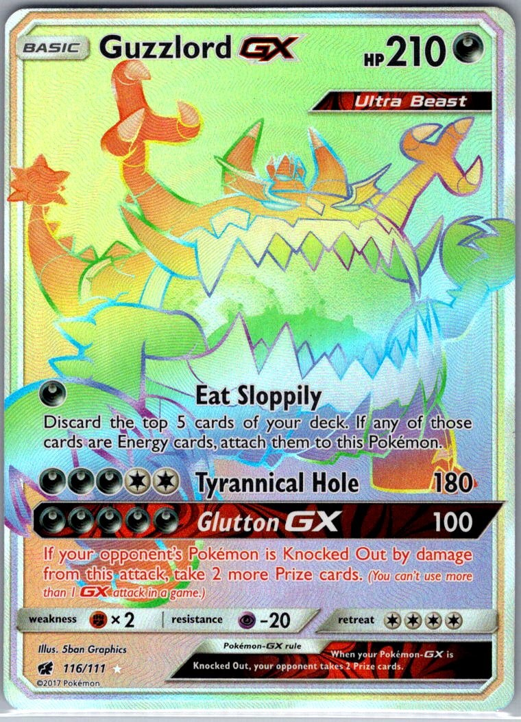 Guzzlord GX (Secret) 116/111 SM - Crimson Invasion - Pokemon Card - NM
