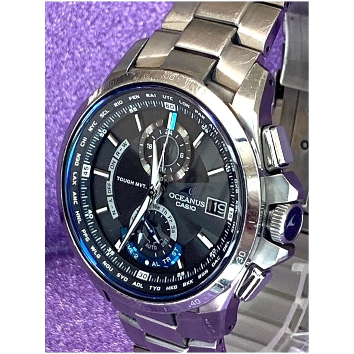 Casio Oceanus OCW-T1000 Titanio Solar Multi Banda 6 Cronógrafo (Edición Corona)