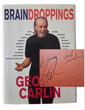 Signed by George Carlin Brain Droppings (1997, Hardcover) First edition VG