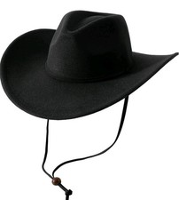 Lanzom Women Men Retro Felt Wide Brim Western Cowboy Cowgirl Hat Dress Up Hat...