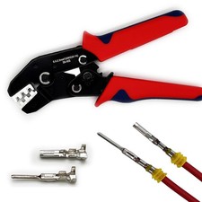 Crimping Tool with Ratchet, Ratcheting Wire Crimper Tool for Open Barrel Term...