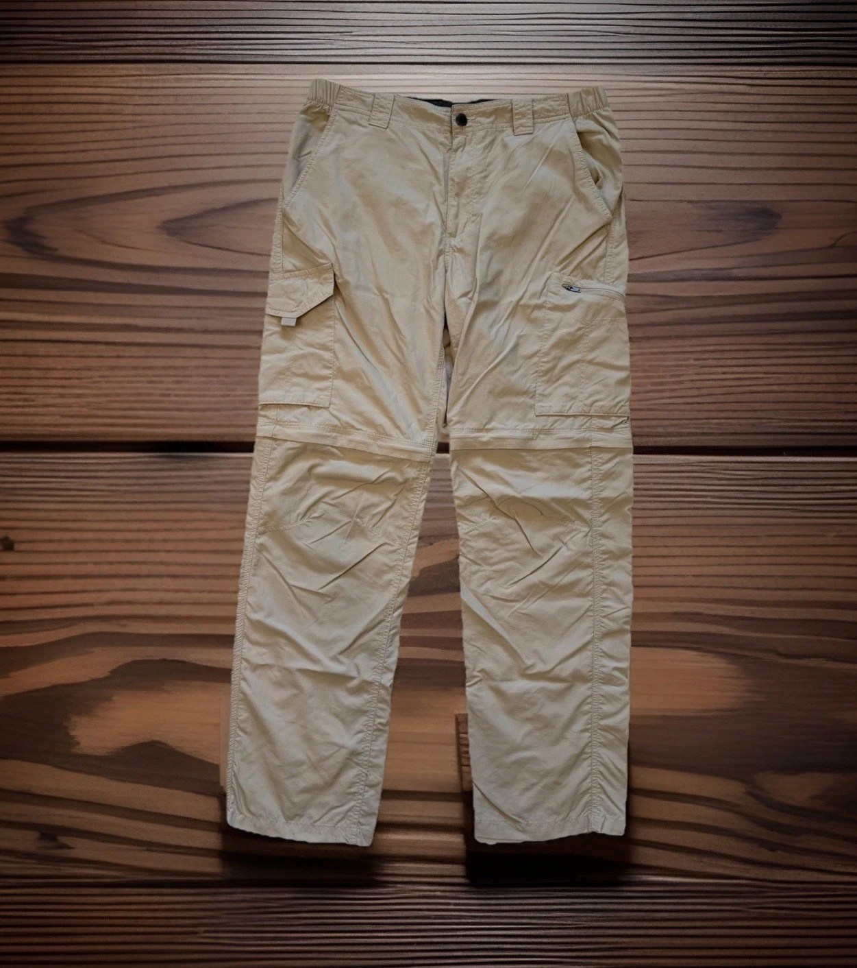 Columbia Mens Omni-Shade Convertible Cargo Pants 32x32 Khaki Fishing Hiking