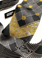 GIANNI VERSACE VINTAGE '90s BAROQUE MEDUSA HEAD TIE ATELIER JACQUARD ITALY BLACK