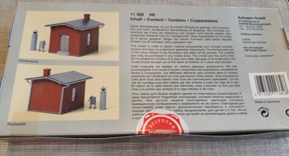 Auhagen " Bahnwärterhaus Bausatz Spur H0 , 42 X 46 X 54mm , Nr.: 11 382 , OVP - Bild 2 von 2