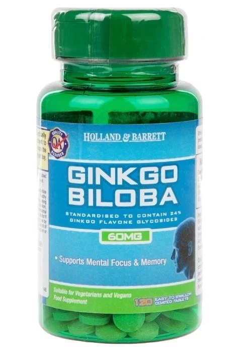 Ginkgo Biloba 60mg - 600 Tabletten, Vegan - Holland & Barret - MHD 30.09.26 - Bild 1 von 1