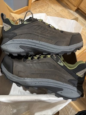 MERRELL WORK Men's Moab Speed 2 Carbon Fiber Toe Waterproof Work Shoe Dark Taupe