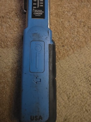 Precision Instruments C3FR250F Ratcheting Adjustable Click Torque Wrench 3/8''