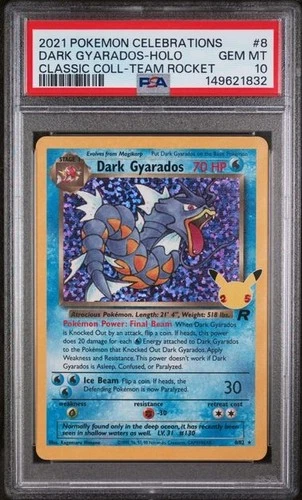 2021 POKEMON CELEBRATIONS CLASSIC COLL #8 DARK GYARADOS-HOLO PSA 10