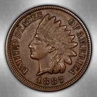 1887 Indian Cent CACG AU-55 CAC