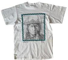 Vintage 90s Sitting Bull T-Shirt Sz L Single Stitch By Stuart Ellis Delta 1993