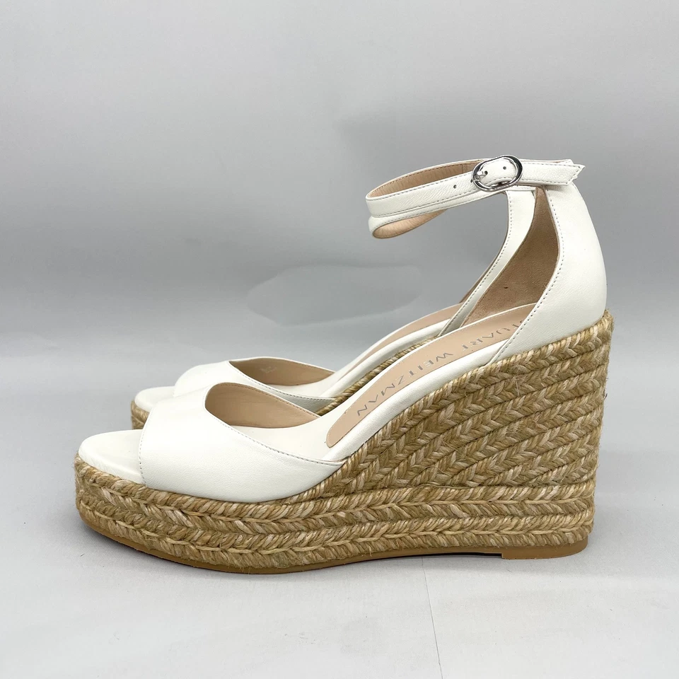 Stuart Weitzman Womens 9.5 Nudistcurve Espadrille Sandals Shoes Platform Wedge - Image 4 of 4