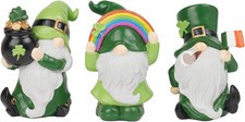 St. Patrick's Day Gnome Figurines - Set of 3 Shamrock Decor Statues