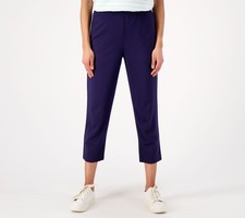 Denim  Co. Women's Petite Pants PXL Double Knit Jersey PetStraight Blue A602876