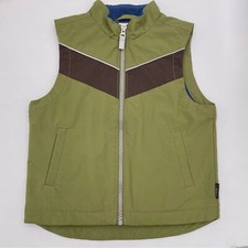 Hanna Andersson Outdoor Vest Nylon Olive Green Full Zip Fleece Lined Sz 90 US 3