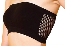 Bandeau Strapless Bra - New - Black or Nude - One Size - Breathable NEW