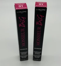 Lancome Monsieur Big Eyeliner Marker 01 Black (Lot of 2) BNIB
