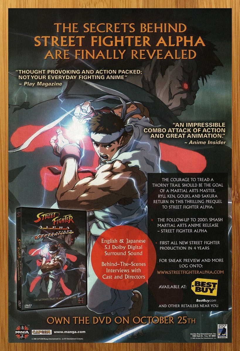 2005 Street Fighter Alpha Generations Print Ad/Poster Anime DVD