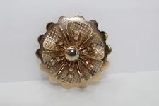 Vintage Goldtone Unsigned Floral Flower Scarf Clip