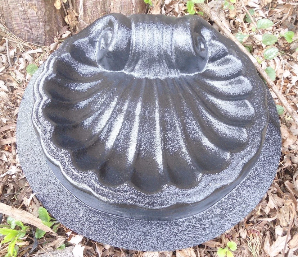 Plastic Shell Birdbath Mold Plaster Concrete bird feeder Mould 13" x 12" x 3.5" - Image 2 of 4