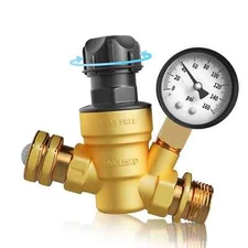 RVGUARD RV Water Pressure Regulator Valve With An Adjustable Knob NO Tool Req...
