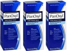 (Lot of 3) New PanOxyl Acne Creamy Wash Daily Control 6oz each, Exp 12/26