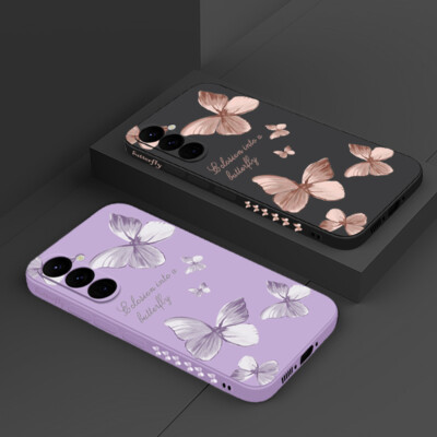 For Samsung S26 S25 S24 S23 Ultra S22 S21 A56 Butterfly Silicone Soft Case Cover