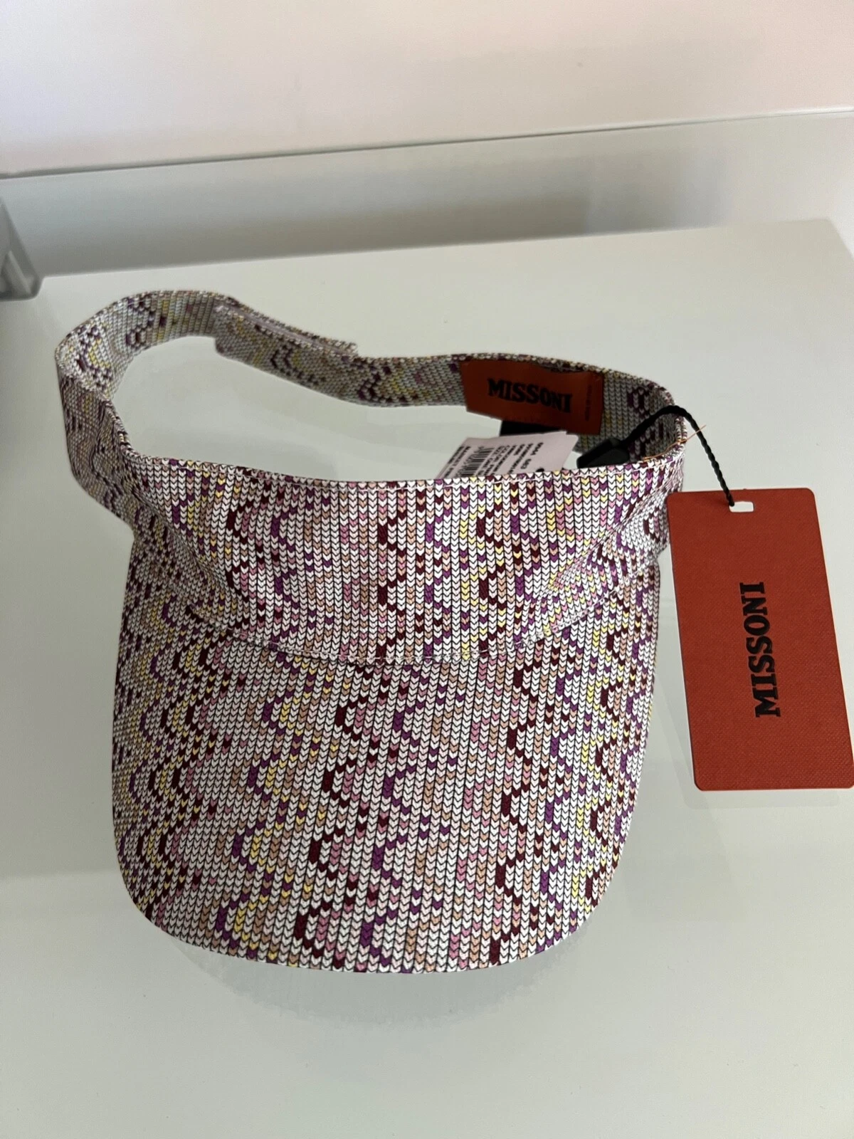 MISSONI Chevron Print Visor Cap $245 MSRP MADE IN ITALY