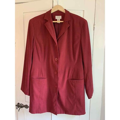 Freeport Studio Blazer Womens 18 Red 4 Button Jacket Lined Coastal Grandma READ