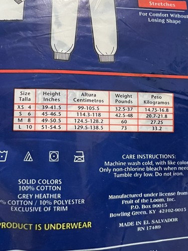 Vintage Fruit of the Loom Boys Underwear Set Long Johns Sz 6 S Football Design - Picture 8 of 12