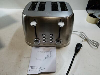 Amazon Basics 4-Slot Toaster, Brushed Silver