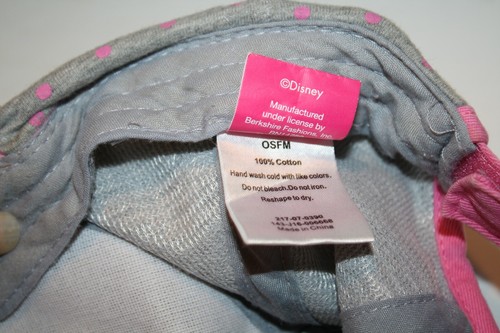 Disney Minnie Mouse Pink Gray Polka Dot Baseball Cap Hat Adjustable Small Girls - Picture 9 of 10