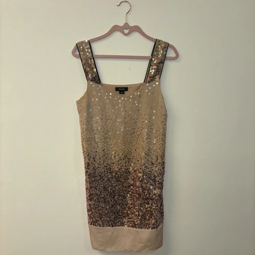 Max & Co Women’s Dress Sz Sm 4 Rose gold Sparkles Sequin Holiday Newyears Party