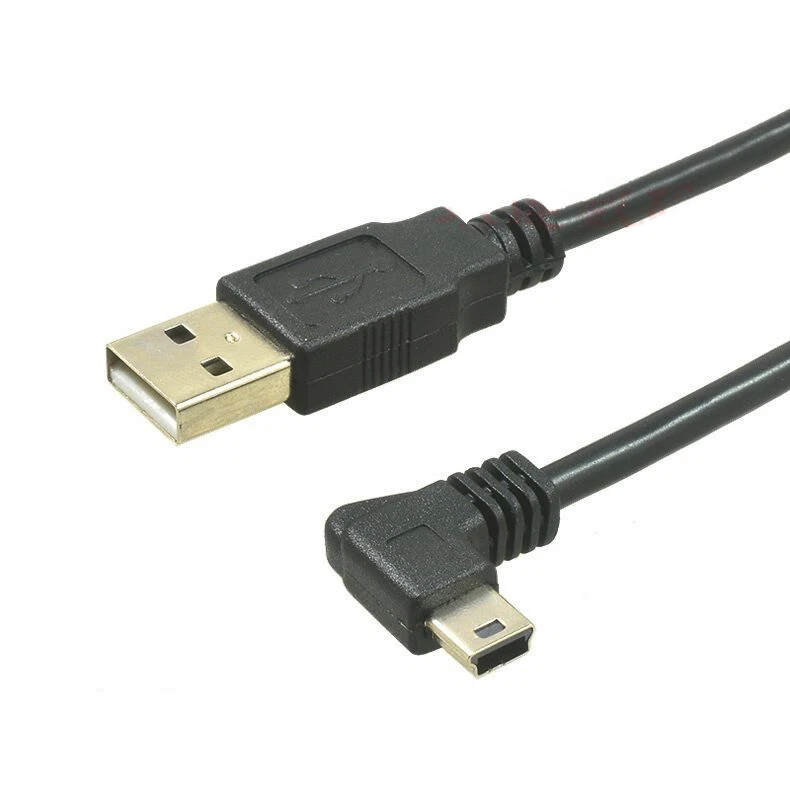 Mini USB Cable Charger Lead Male to Right Angle Mini USB Male Cable 0.3m - 1.5m - Image 3 of 4