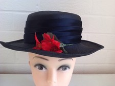 VINTAGE , EDNA WALLACE HAT, BLACK