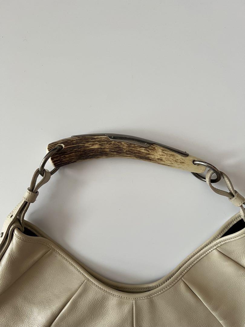Yves Saint Laurent Mombasa AW2002 YSL Horn Hobo Shoulder Leather  