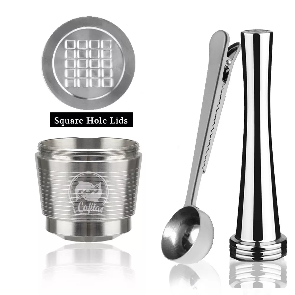 i Cafilas Stainless Steel Reusable NESPRESSO Capsules Pod Filter Updated Version