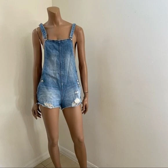 Mono corto ZARA denim desgastado S Foto 3 de 4