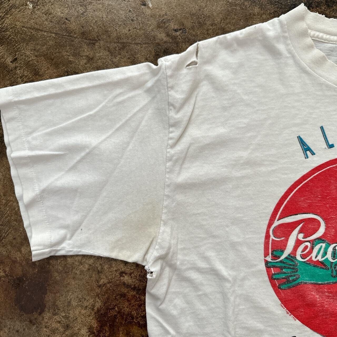 Vintage Distressed 1996 Peace Frog Tee T Shirt 90… - image 2
