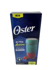 Oster Blend Active Personal Portable Blender & Drinking Lid USB Charge Teal New