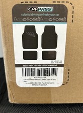 Waterproof Universal Fit Car Floor Mats, Faux Leather Car Carpet Mats, Black