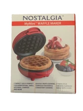 Nostalgia My Mini Waffle Maker 5" Cooking Surface, Brand New Factory Sealed, Red
